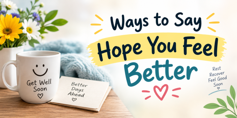 Ways to Say Hope You Feel Better: Thoughtful Messages for Every Situation